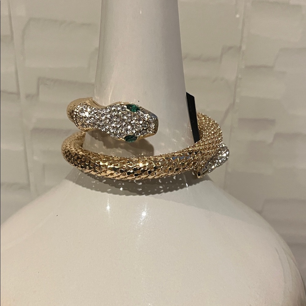Thalia Sodi Gold Snake Bracelet with Crystal Details